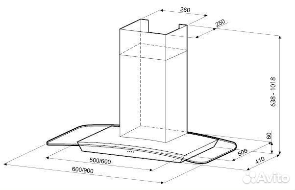 Вытяжка Krona Scarlett Smart 600 5P LCD