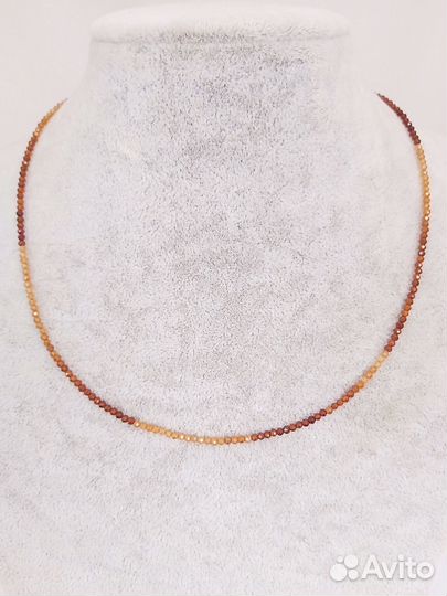 Бусы из натурального спессартина