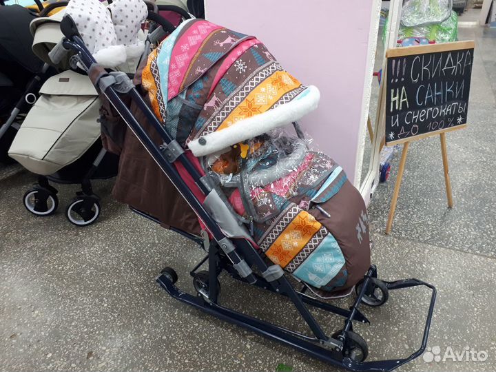 Санки-коляски с большими колесами. Возможен обмен