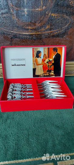 Антикварные десертные вилки Хильдесхаймская Роза