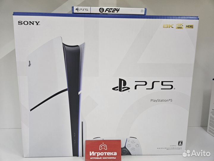 Игровая приставка PS5 Slim+FC24+Dual Sense голубой