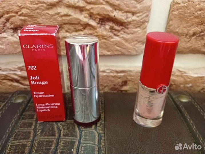 Пустые футляры от помад Giorgio Armani и clarins