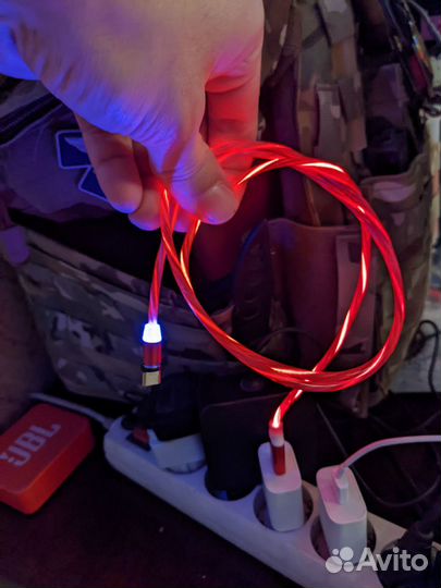 Светодиодный магнитный кабель Type-C, micro usb