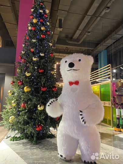 Белый мишка поздравление ростовой медведь аниматор
