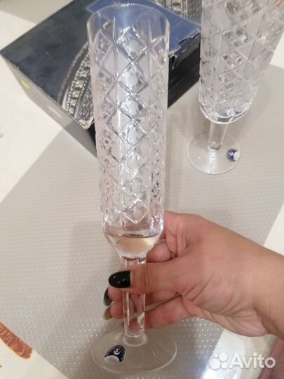 Хрустальные свадебные фужеры новые СССР