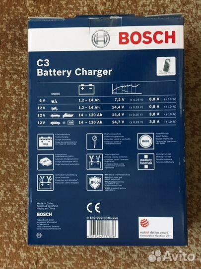 Зарядное устройство акб 12V и 6V для а/м Bosch C3