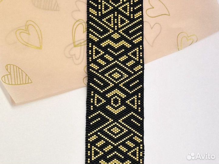 Браслет и серьги из бисера ручной работы