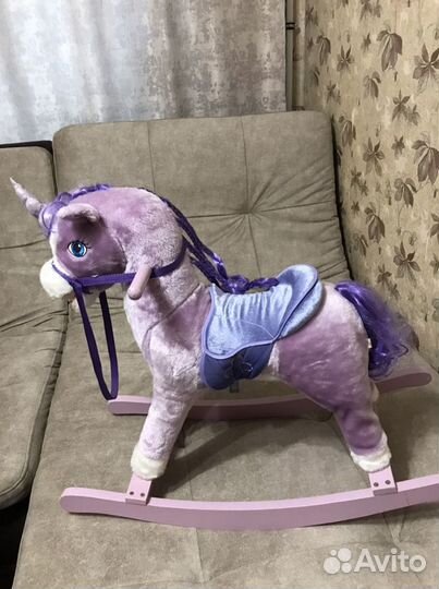 Качалка лошадь-единорожка б/у