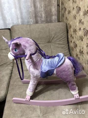 Качалка лошадь-единорожка б/у