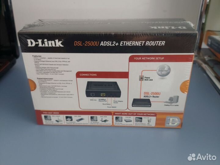Маршрутизатор D-link adsl2+ DSL-2500u