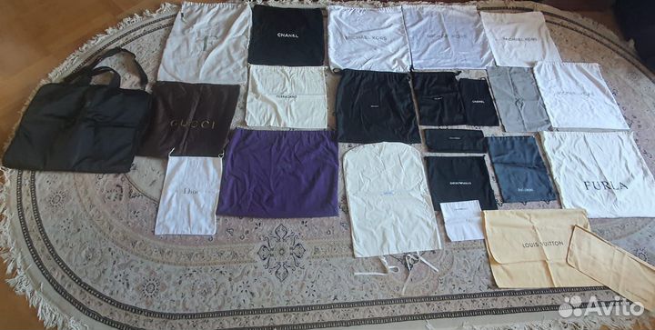Чехлы, мешочки, пыльники брендовых вещей