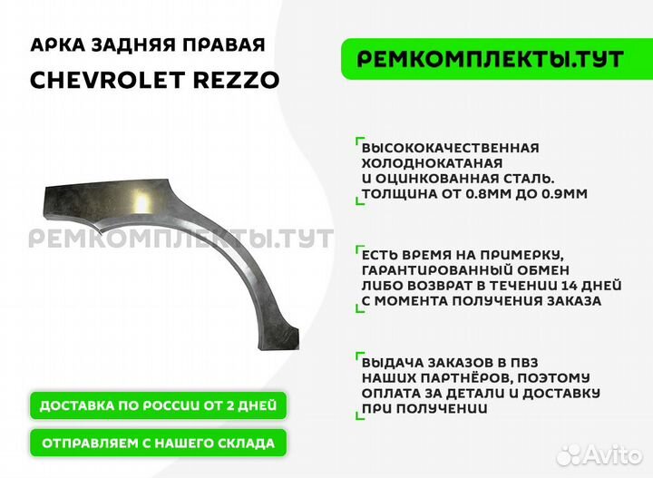 Арка задняя правая Chevrolet Rezzo
