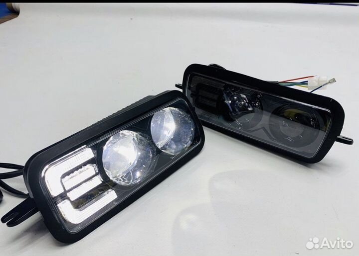 Светодиодные линзовые надфарники на Ниву