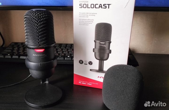 Микрофон hyperx solocast, попфильтр, пантограф