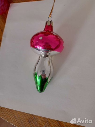 Елочная игрушка грибок СССР