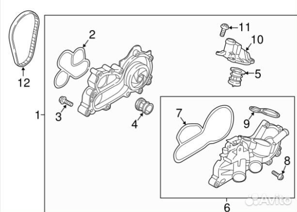 Насос водяной Помпа VW Polo Skoda Rapid (Stellox)