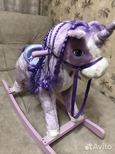 Качалка лошадь-единорожка б/у