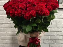 101 красная роза сорта “Фридом” пр-во Эквадор