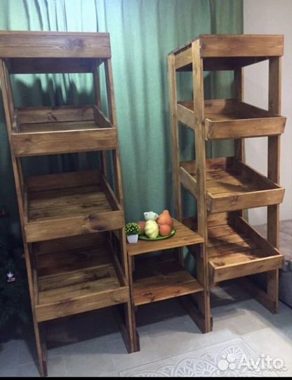 Полки стеллажи деревянные