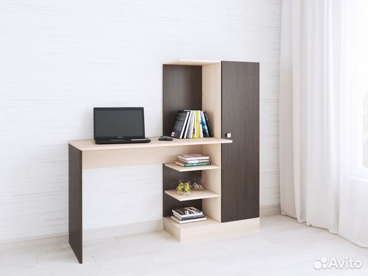 Стол письменный с пеналом Венге/Дуб молочный