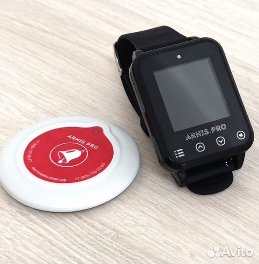 Влагозащищенный пейджер, кнопка вызова официанта