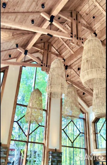 Плетеный светильник абажур