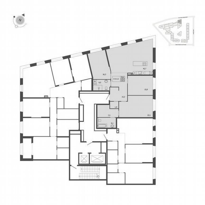 3-к. квартира, 133,5 м², 3/9 эт.