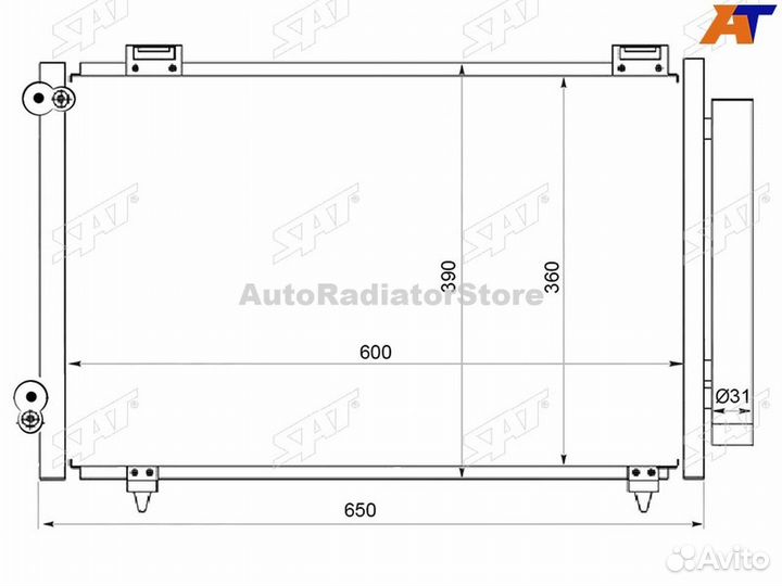 Радиатор кондиционера Toyota Avensis (T250) 03-08 / Corolla (E120) 00-07 / Fielder (E120) 00-06 / Co