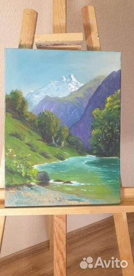 Картина 40х50 масло холст на подрамнике и картоне