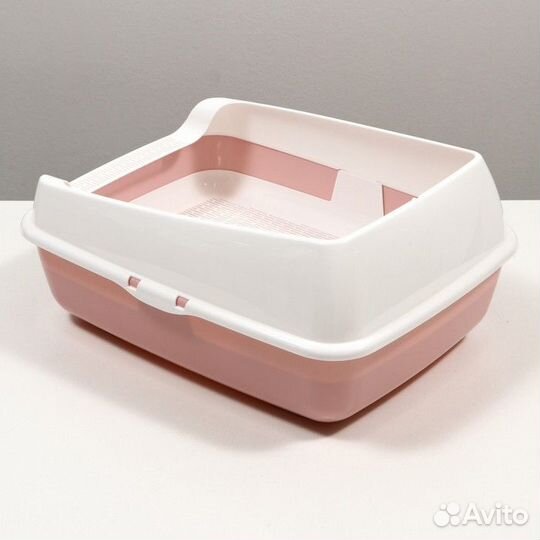 Лоток для кошек совок+ сетка 50,5 х 39 х 23 см, ро