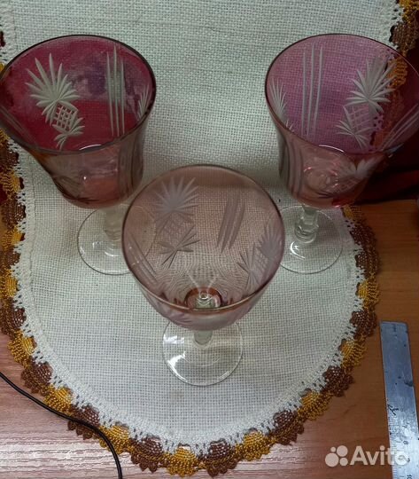 Фужеры бокалы цветное стекло СССР