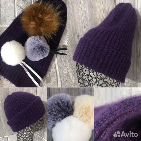 Шапка, перчатки, большой шарф из итальянской пряжи