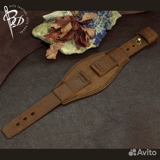 Кожаный ремешок для часов Fossil. Ручная работа