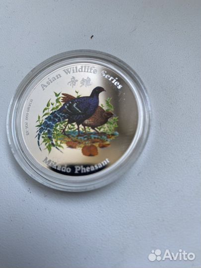 Монета серебро О Кука 2 долл 2001 г