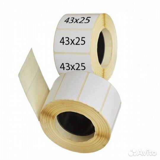 Этикетки 43х25 полуглянец термотрансферные