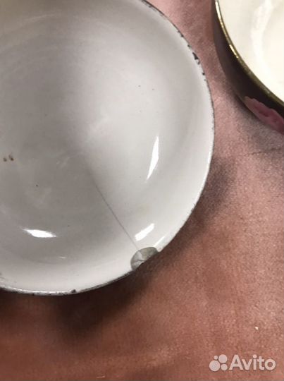 Антикварный набор. Шкатулка и тарелочка. Англия