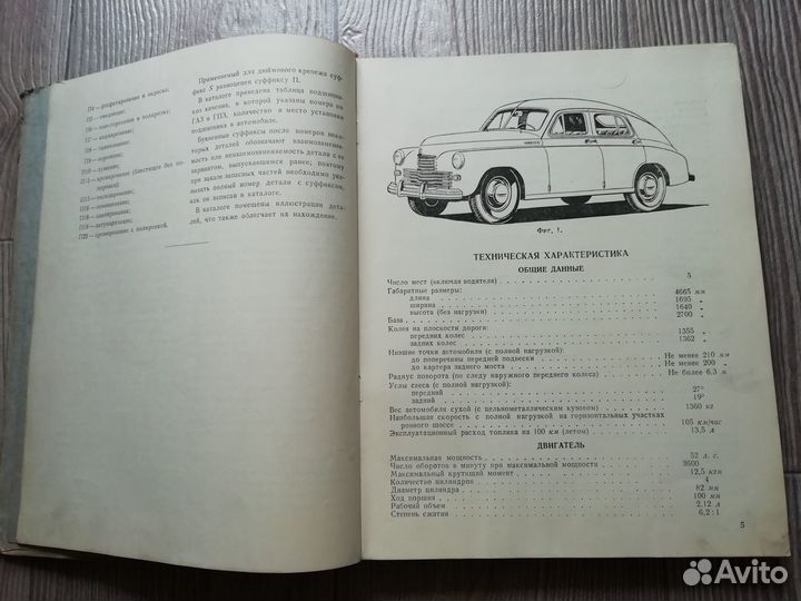 Каталог деталей Газ М-20 Победа 1955 года