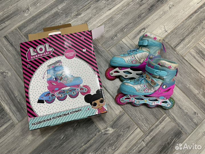 Ролики детские для девочки 34 35 36 раздвижные