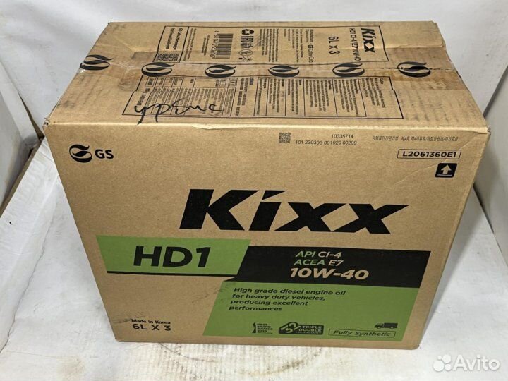 Kixx HD1 10W40 CI-4 SL E7 6л (3шт)