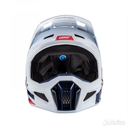 Шлем Белый Синий Красный Leatt Moto 3.5 Royal 2024