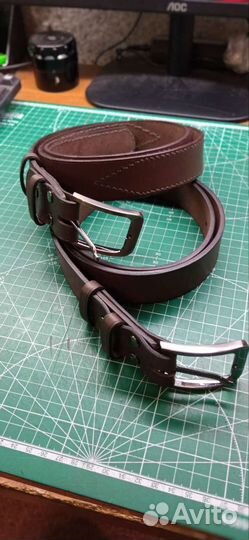 Кожаный брючный ремень