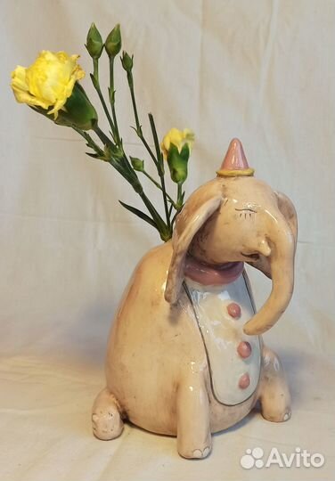 Ваза для цветов, статуэтка керамическая 