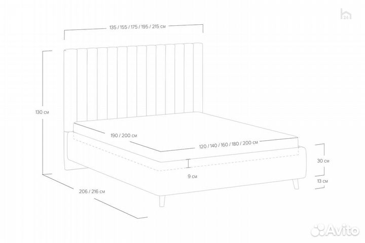 Кровать с подъемным механизмом Тип 1 140x200 Amanda