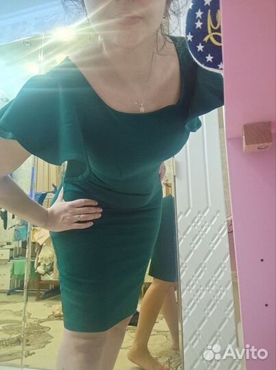 Платье зелёное карандаш женское 46 размер