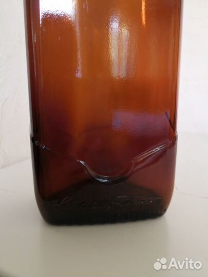 Бутылка коричневое стекло прямоугольная