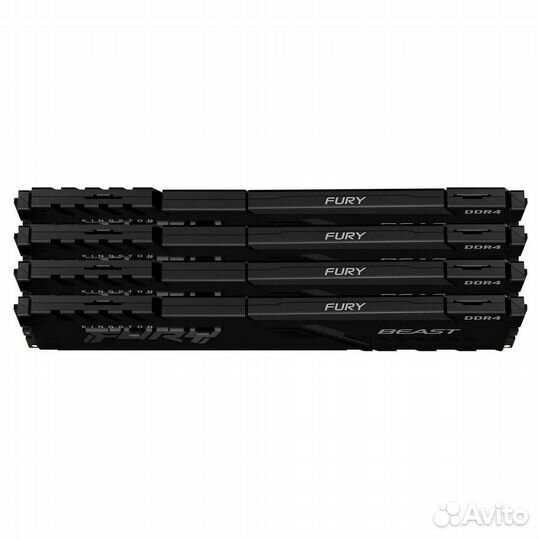 Модуль памяти Kingston 128GB Kingston DDR4 2666 dimm fury Beast Black Gaming Memory KF426C16BBK4/128