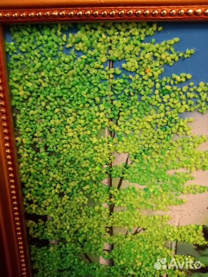 Картина лето(роспись каменной крошкой)