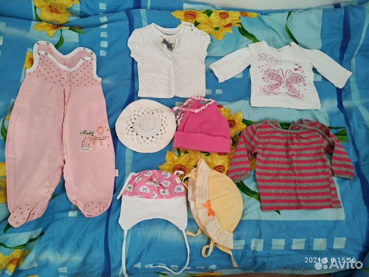 Детские вещи на девочку (кофты, полукомбинезон,шап