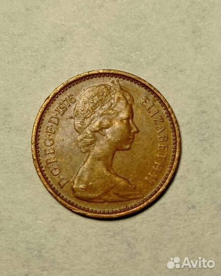 Монета 1/2 пенни 1976 год Великобритании