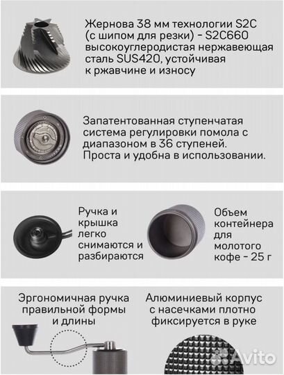 Кофемолка ручная Timemore C3 белая